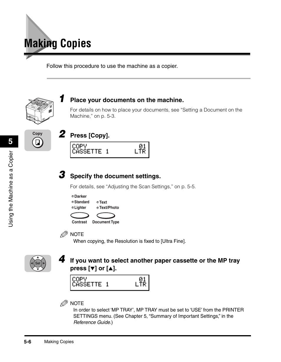 Making copies, Making copies -6 | Canon 700 Series User Manual | Page 149 / 365