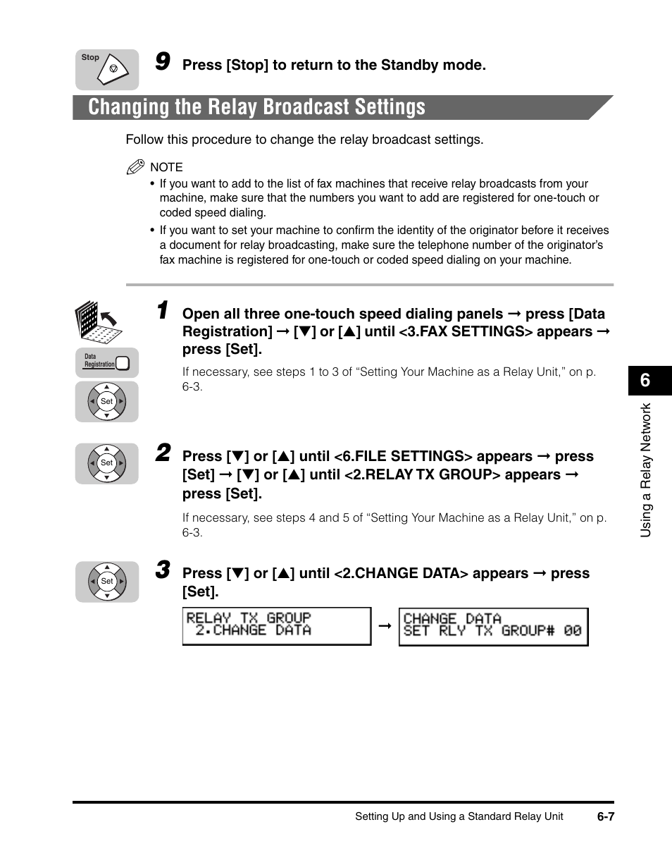 Changing the relay broadcast settings, Changing the relay broadcast settings -7 | Canon 700 Series User Manual | Page 160 / 365