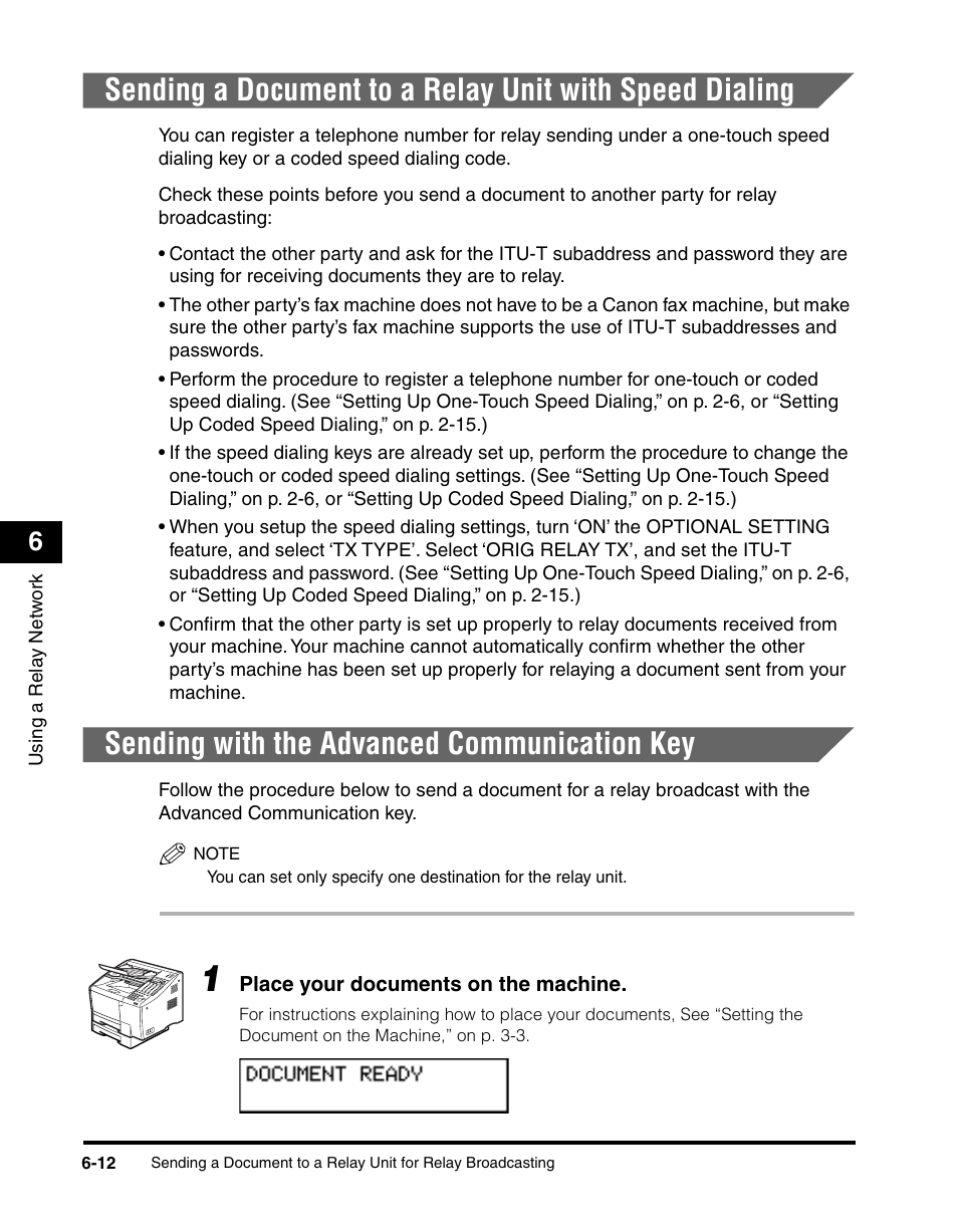 Sending with the advanced communication key | Canon 700 Series User Manual | Page 165 / 365