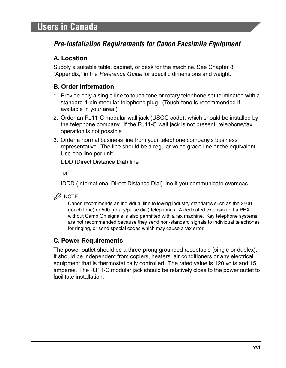 Users in canada | Canon 700 Series User Manual | Page 18 / 365