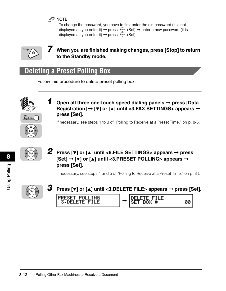 Deleting a preset polling box, Deleting a preset polling box -12 | Canon 700 Series User Manual | Page 195 / 365