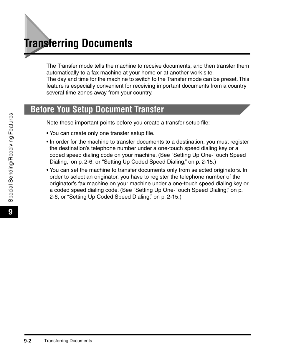 Transferring documents, Before you setup document transfer, Transferring documents -2 | Before you setup document transfer -2 | Canon 700 Series User Manual | Page 207 / 365