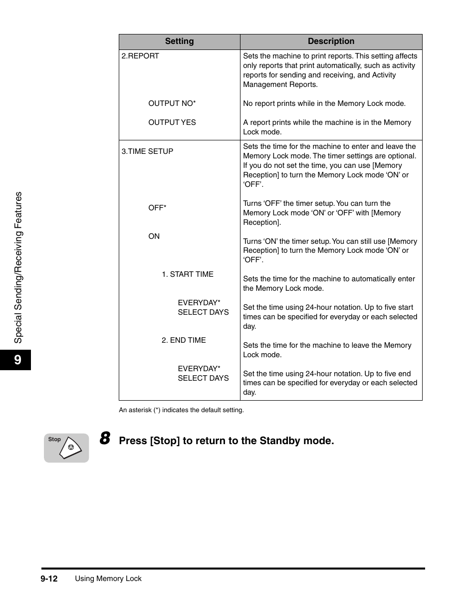 Press [stop] to return to the standby mode | Canon 700 Series User Manual | Page 217 / 365