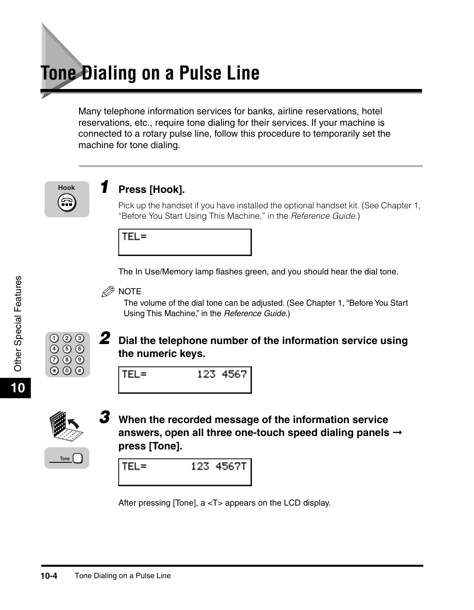 Tone dialing on a pulse line, Tone dialing on a pulse line -4 | Canon 700 Series User Manual | Page 241 / 365