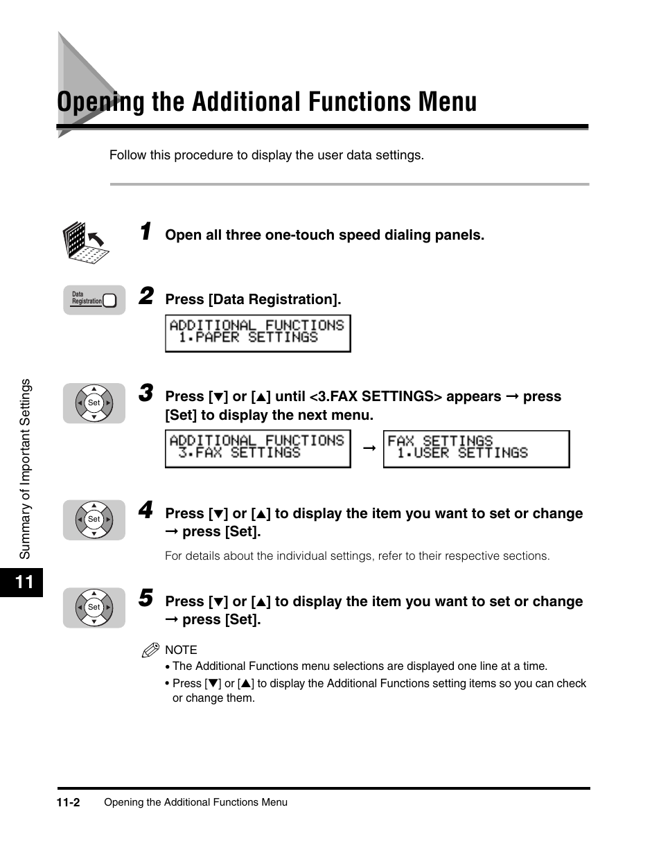 Opening the additional functions menu, Opening the additional functions menu -2 | Canon 700 Series User Manual | Page 265 / 365