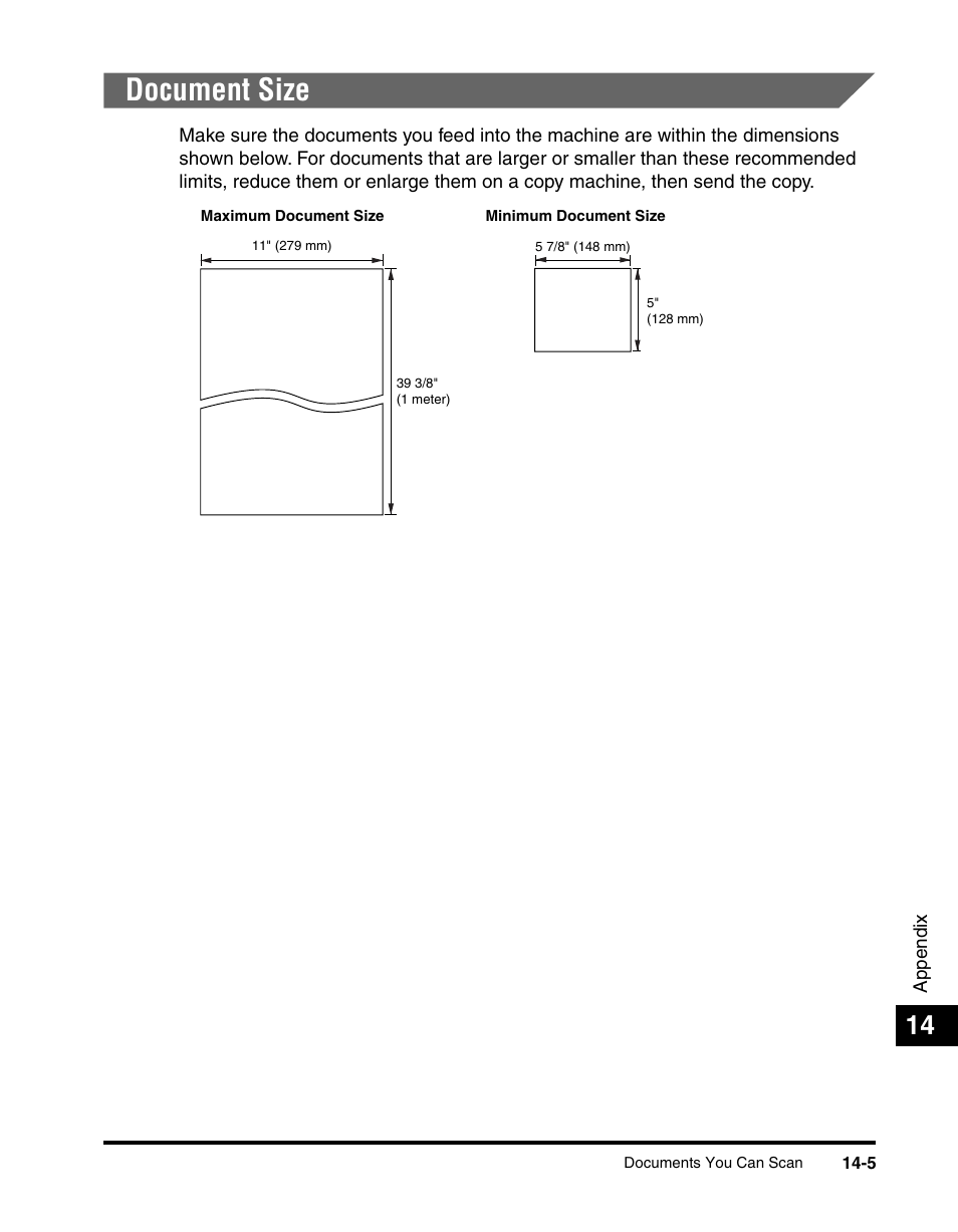 Document size, Document size -5 | Canon 700 Series User Manual | Page 342 / 365