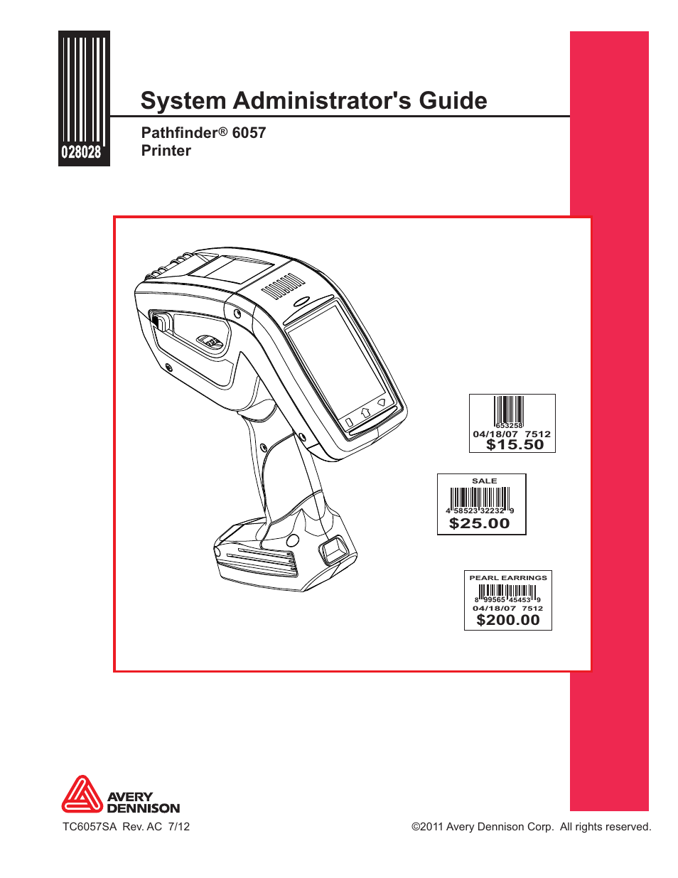 Avery Dennison Pathfinder 6057 System Administrator Guide User Manual | 60 pages