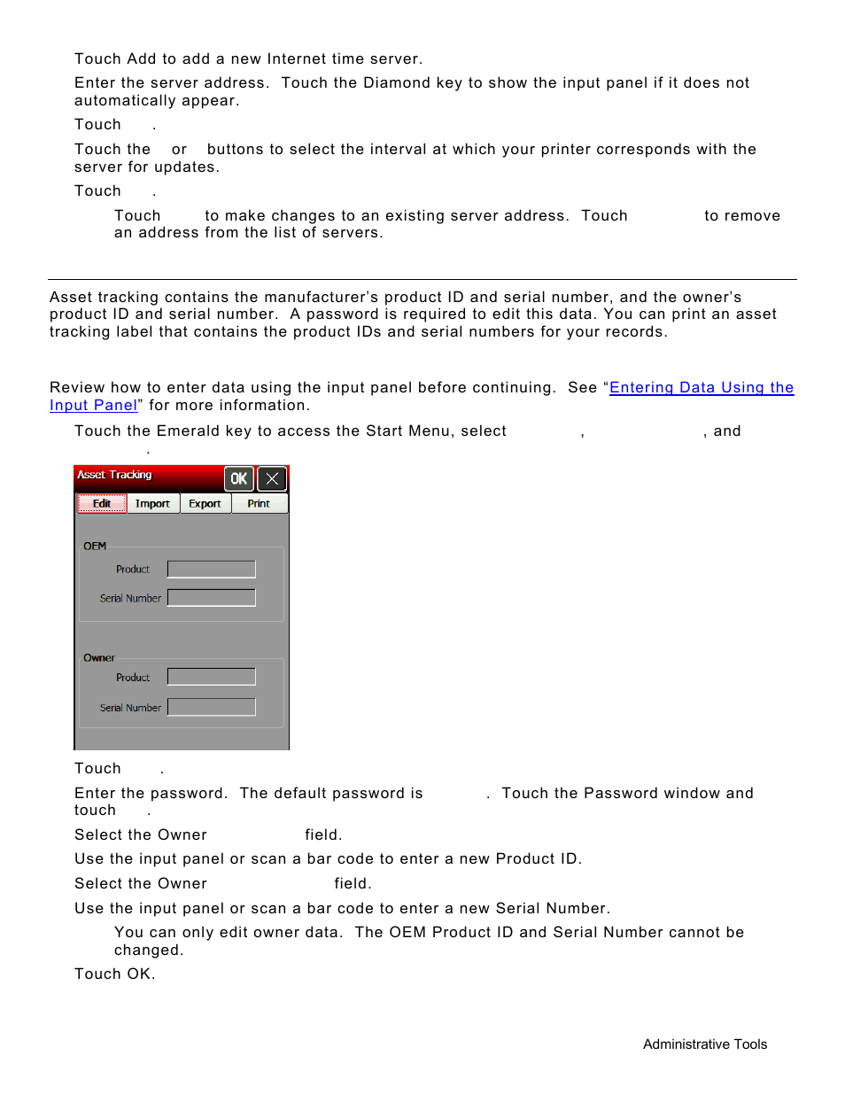 Using asset tracking, Editing owner data, Using asset tracking -3 | Editing owner data -3 | Avery Dennison Pathfinder 6057 System Administrator Guide User Manual | Page 11 / 60