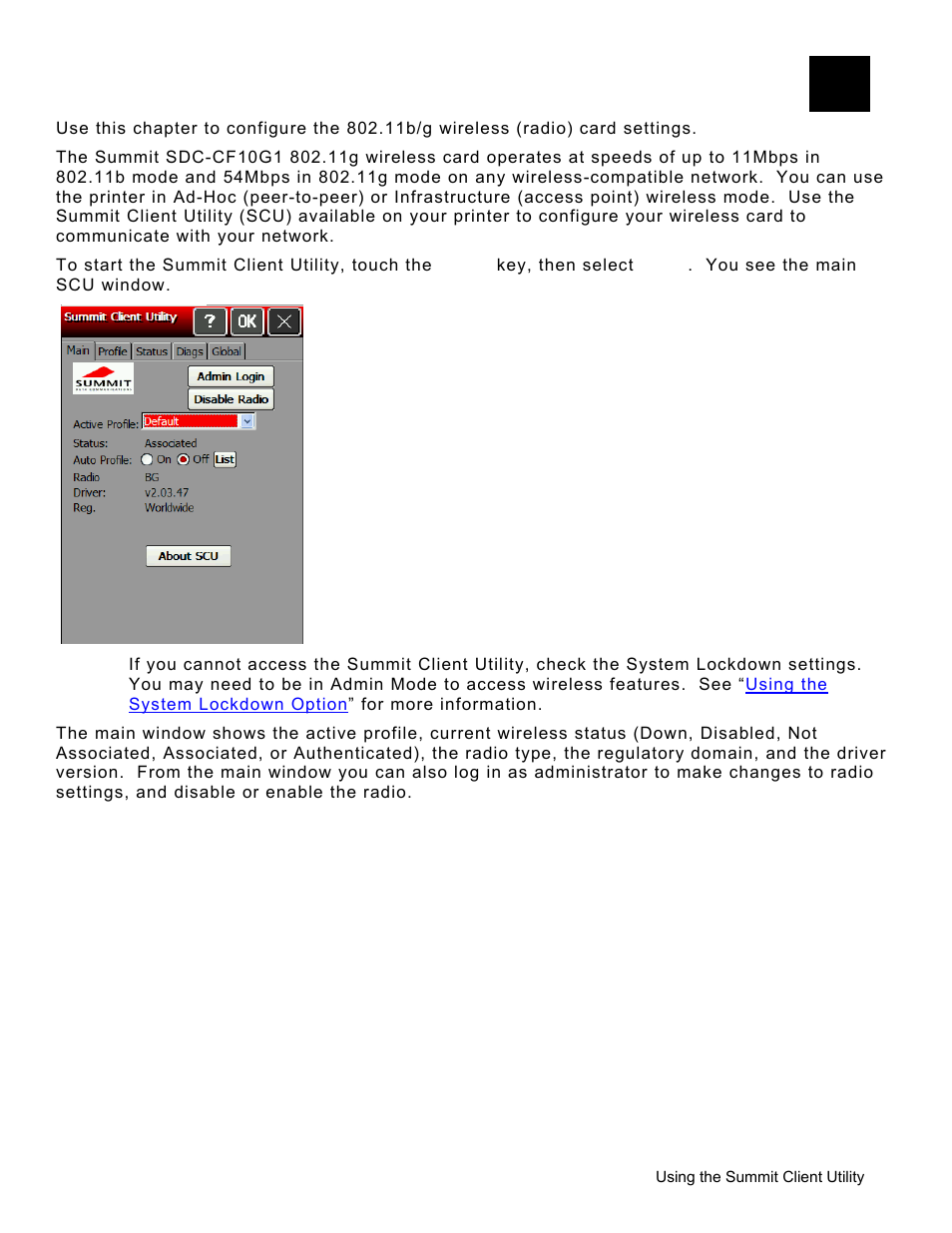 Using the summit client utility, Using the summit client utility -1 | Avery Dennison Pathfinder 6057 System Administrator Guide User Manual | Page 23 / 60