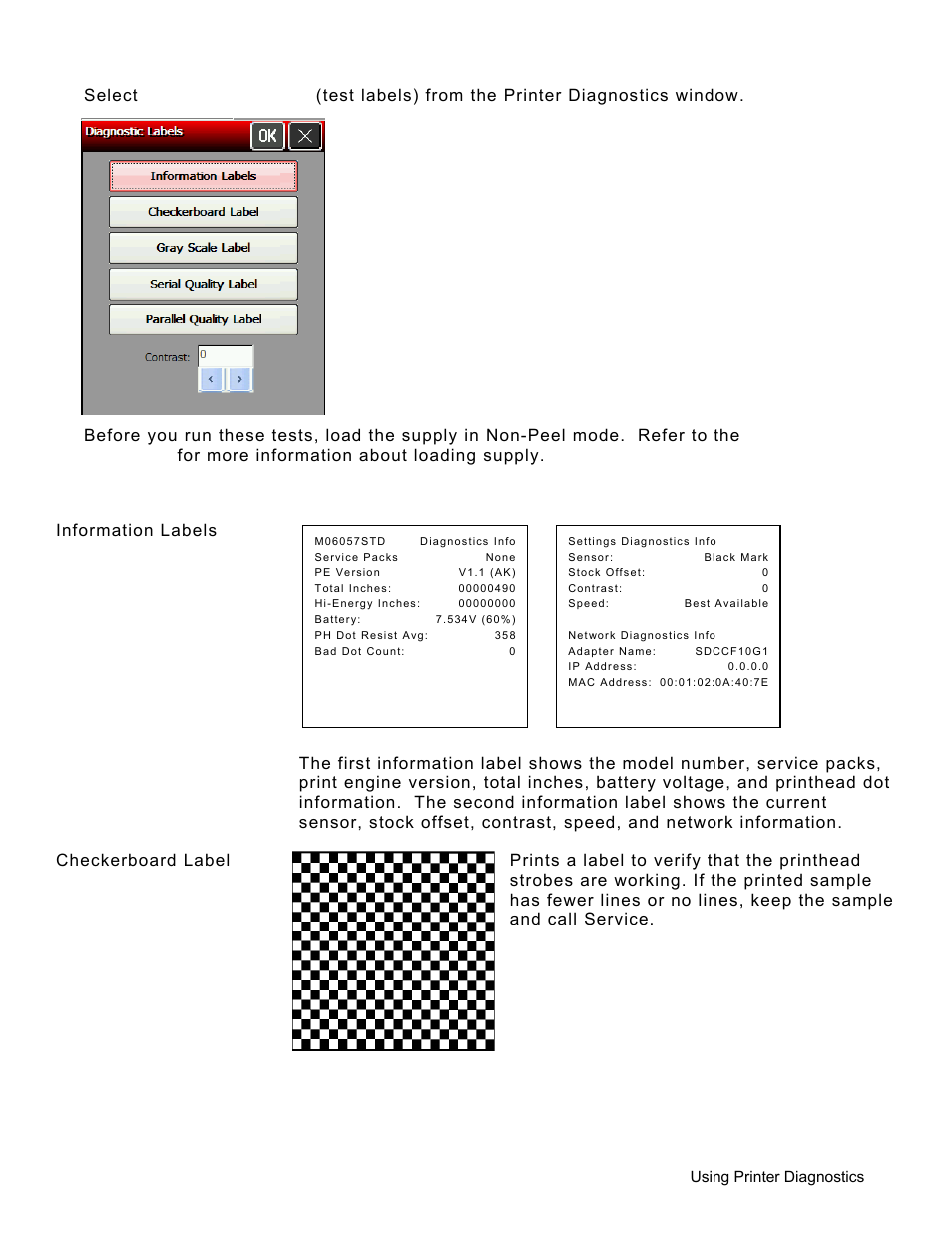 Printing diagnostic labels, Printing diagnostic labels -3 | Avery Dennison Pathfinder 6057 System Administrator Guide User Manual | Page 37 / 60