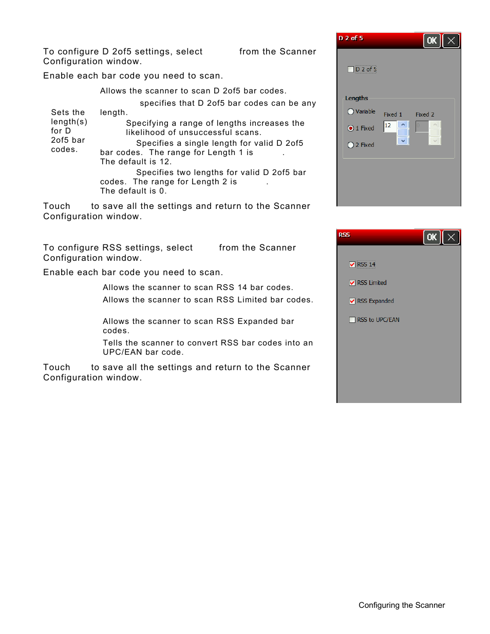 Configuring d 2of5 bar codes, Configuring rss bar codes, Configuring d 2of5 bar codes -9 | Configuring rss bar codes -9 | Avery Dennison Pathfinder 6057 System Administrator Guide User Manual | Page 51 / 60