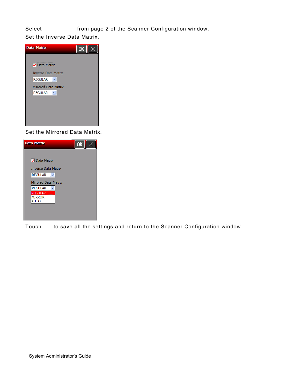 Configuring data matrix, Configuring data matrix -12 | Avery Dennison Pathfinder 6057 System Administrator Guide User Manual | Page 54 / 60