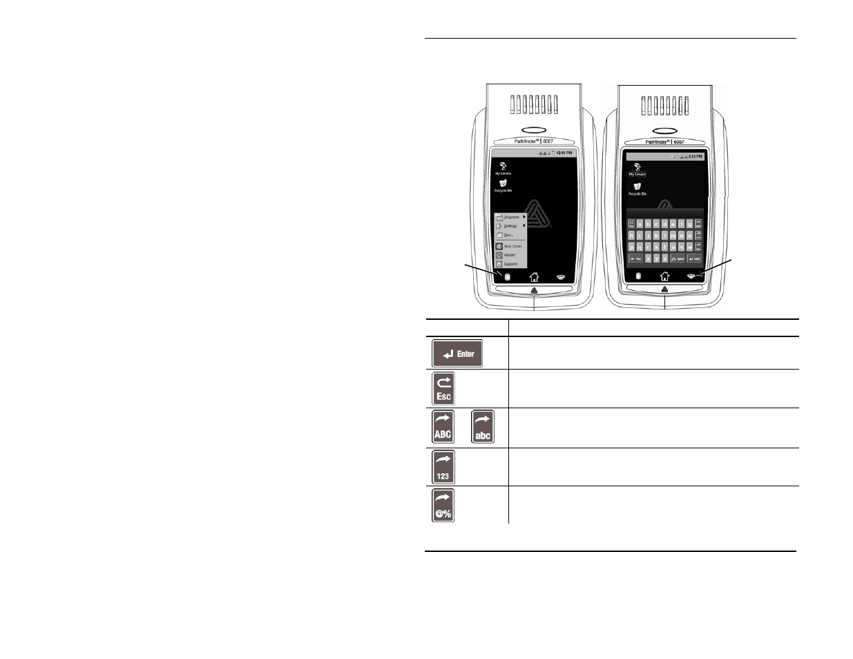 Using the input panel, Changing the display settings | Avery Dennison Pathfinder 6057 Quick Reference User Manual | Page 6 / 40