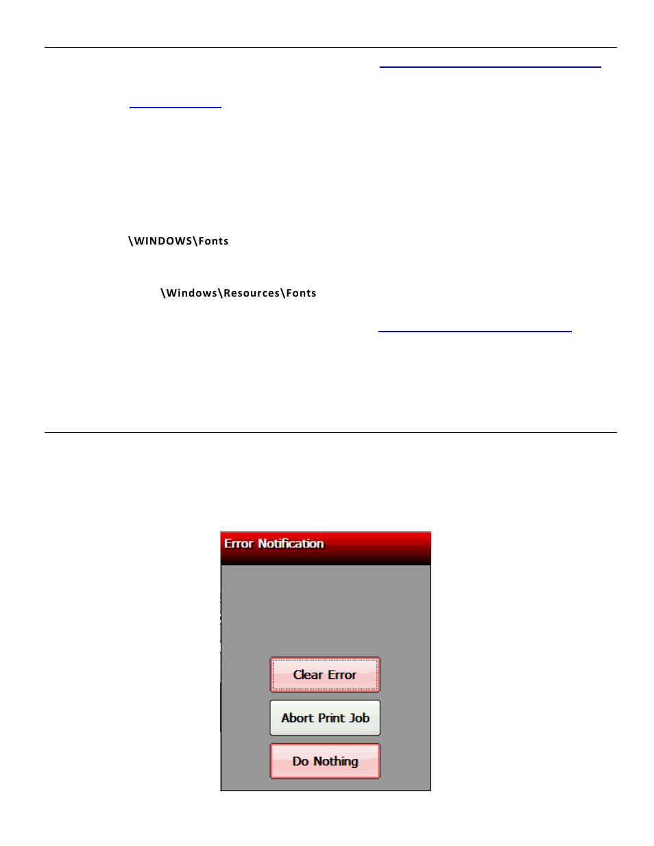 Using fonts with the 6057 printer, Using non-resident fonts, Installing fonts | Error reporting with the 6057 printer, Using fonts with the 6057 printer -6, Using non-resident fonts -6 installing fonts -6, Error reporting with the 6057 printer -6 | Avery Dennison Pathfinder 6057 LNT Programmer Manual using XML User Manual | Page 12 / 80