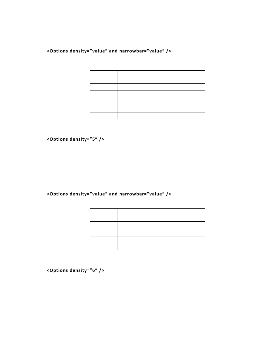 Defining the code 93 options tag (optional), Defining the code 128 options tag (optional) | Avery Dennison Pathfinder 6057 LNT Programmer Manual using XML User Manual | Page 44 / 80