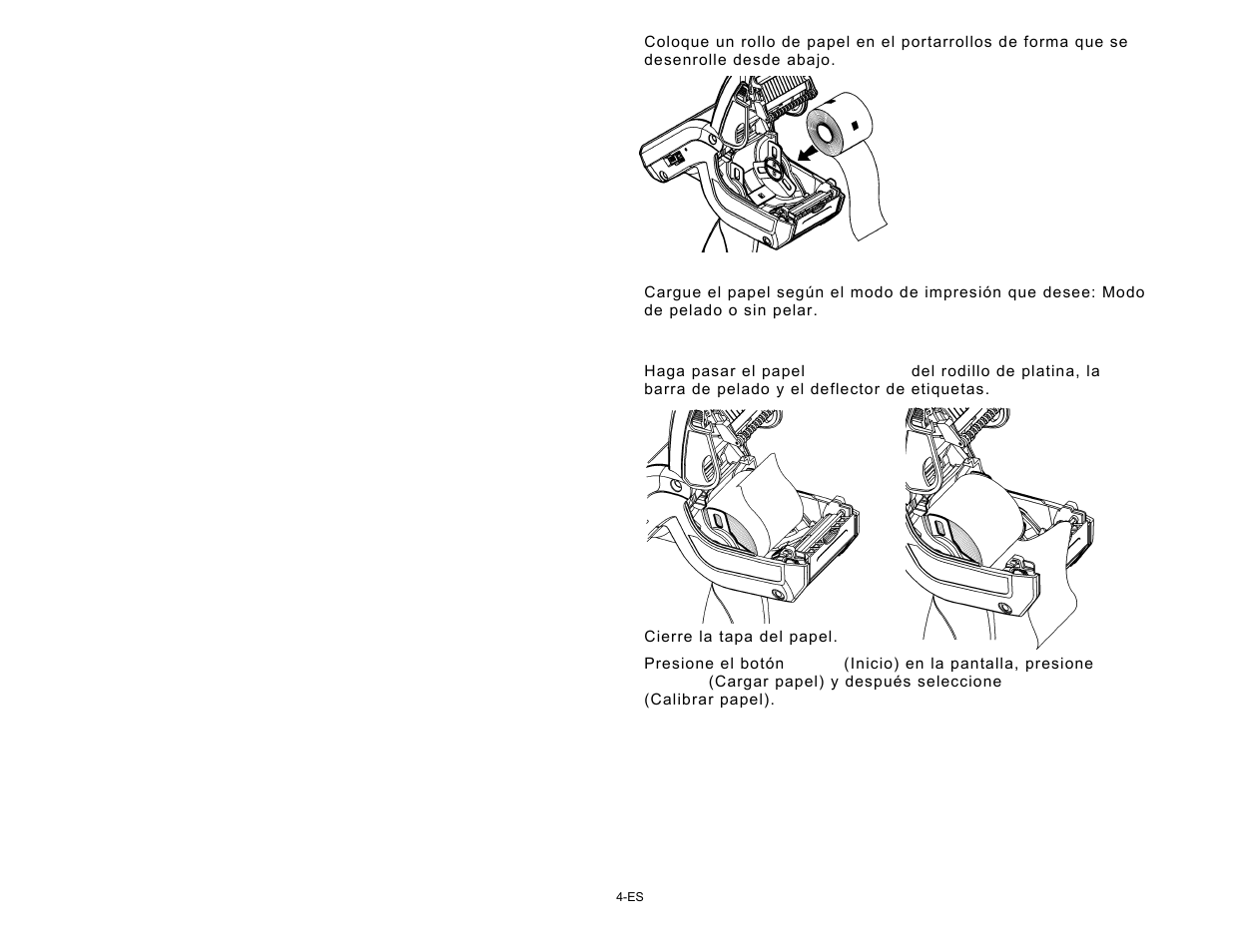 Colocación para el modo sin pelar | Avery Dennison Pathfinder 6057 Quick Reference User Manual | Page 100 / 115