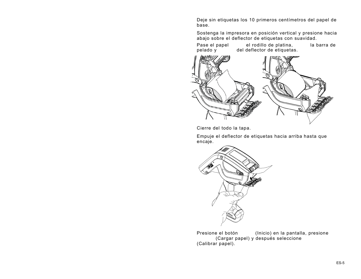 Colocación para el modo de pelado | Avery Dennison Pathfinder 6057 Quick Reference User Manual | Page 101 / 115