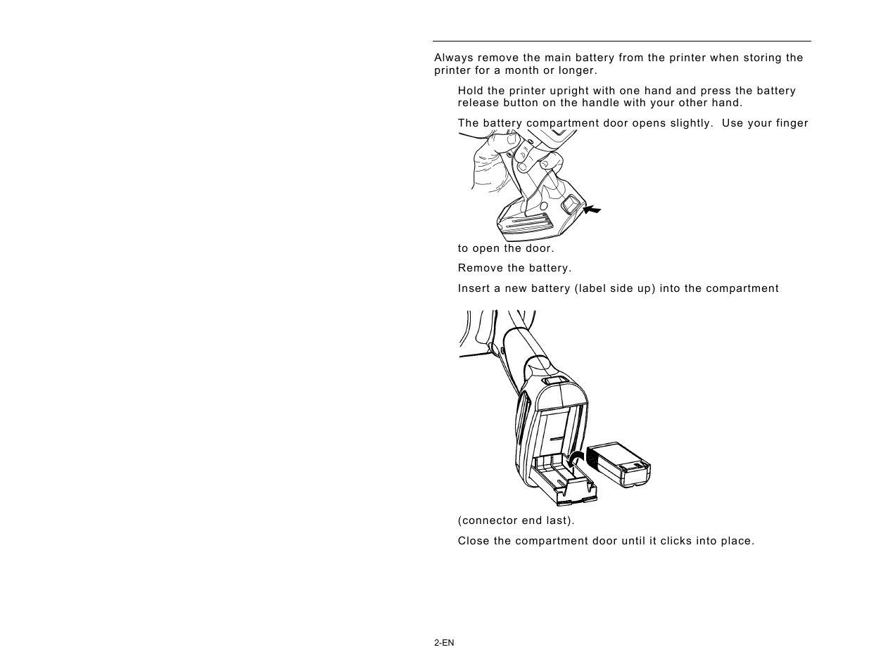 Replacing the main battery | Avery Dennison Pathfinder 6057 Quick Reference User Manual | Page 2 / 115