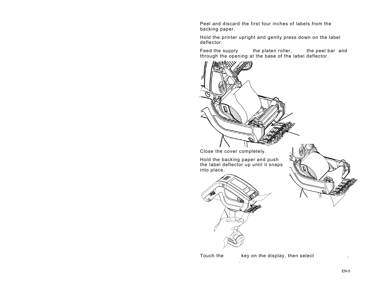 Loading for peel mode | Avery Dennison Pathfinder 6057 Quick Reference User Manual | Page 5 / 115