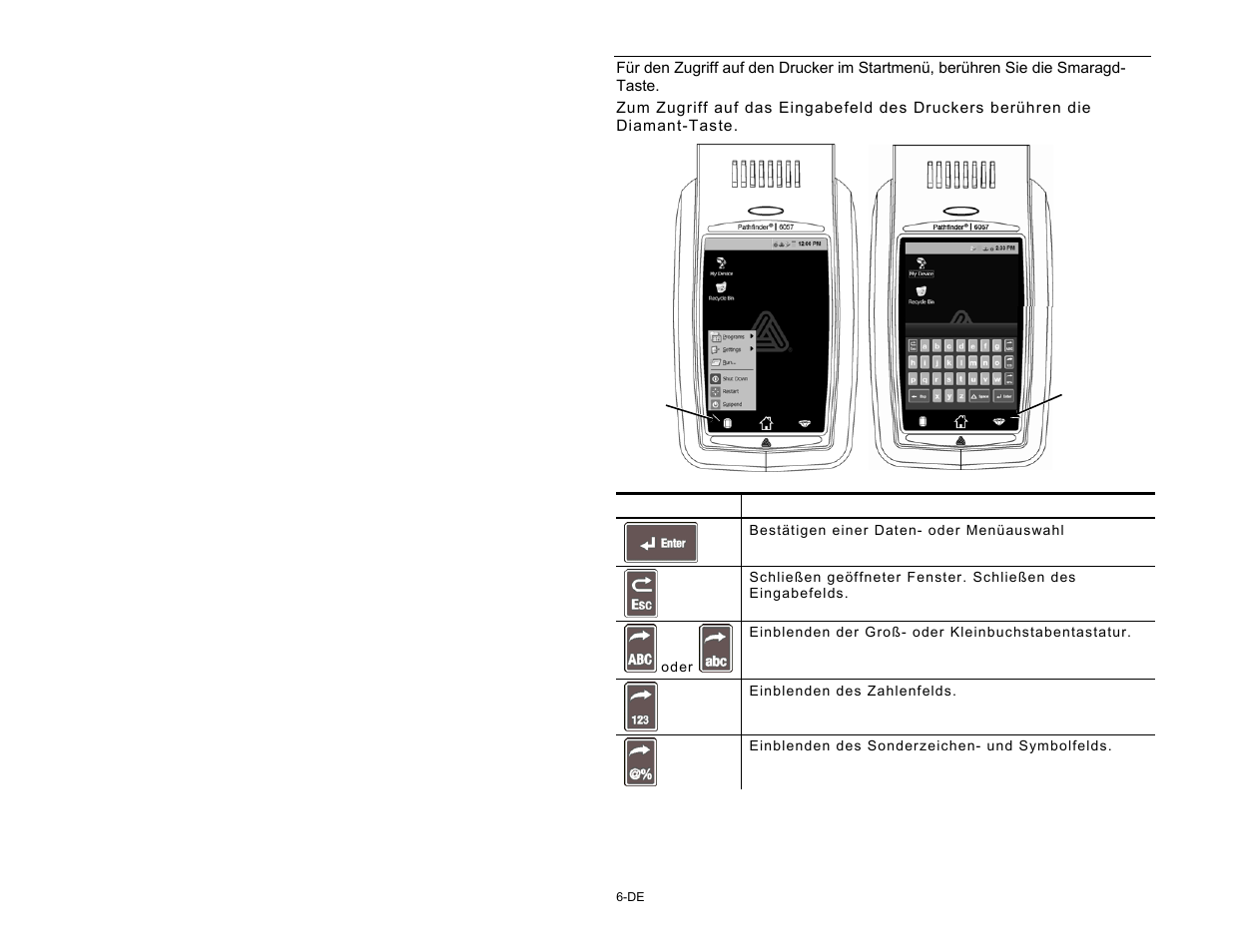 Verwenden des eingabefelds | Avery Dennison Pathfinder 6057 Quick Reference User Manual | Page 52 / 115