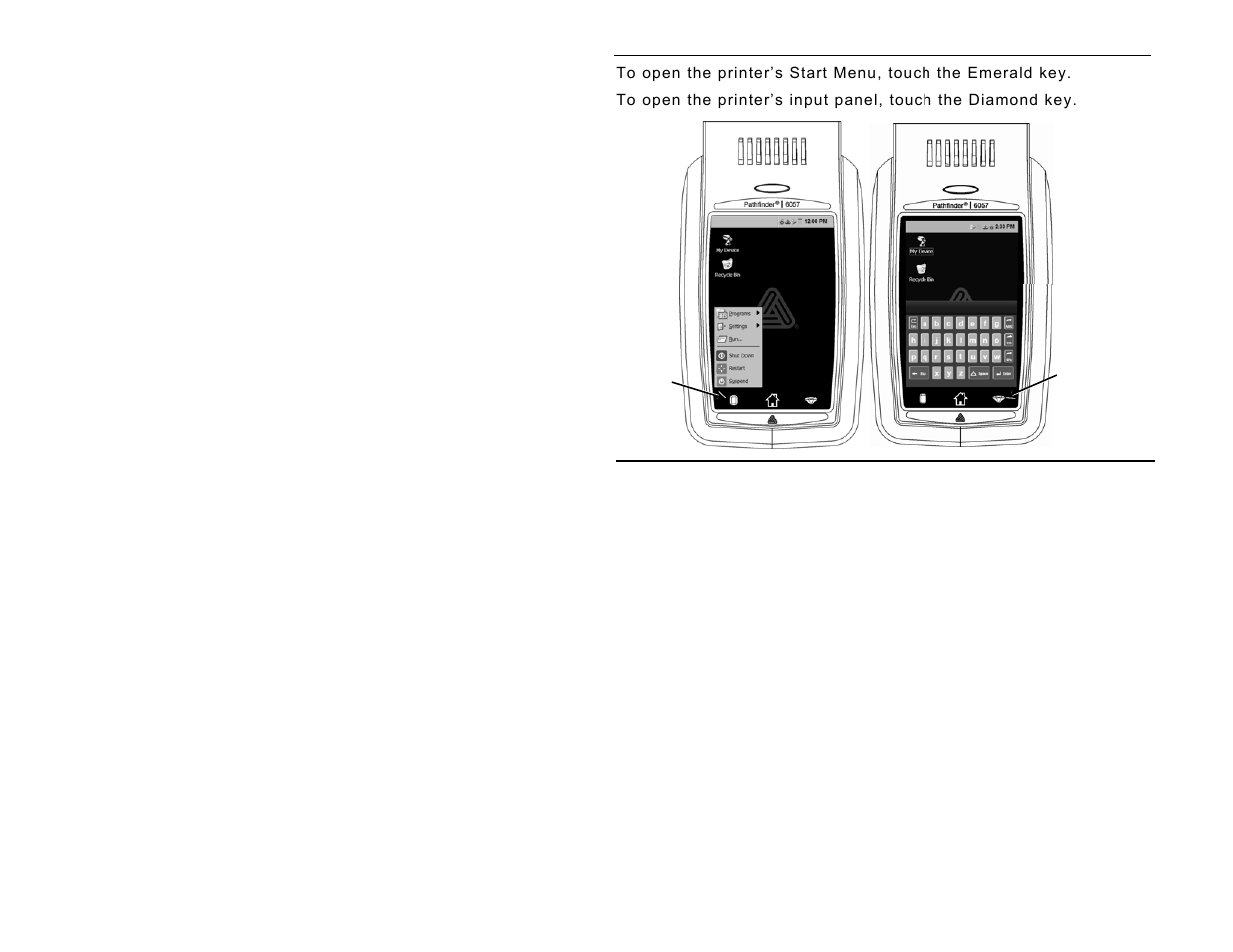 Using the input panel, Changing the display settings | Avery Dennison Pathfinder 6057 Quick Reference User Manual | Page 6 / 115