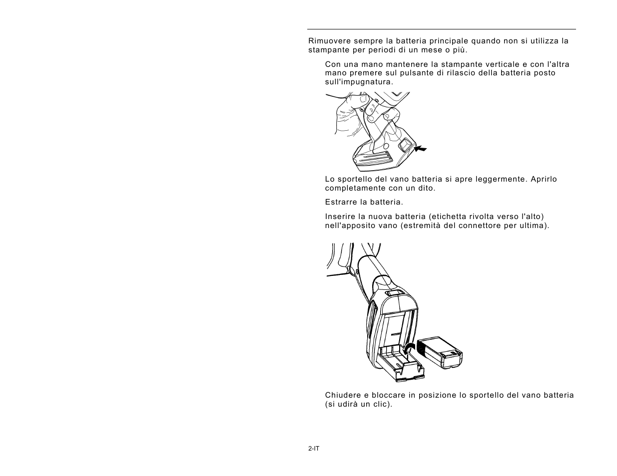 Sostituzione della batteria principale | Avery Dennison Pathfinder 6057 Quick Reference User Manual | Page 68 / 115