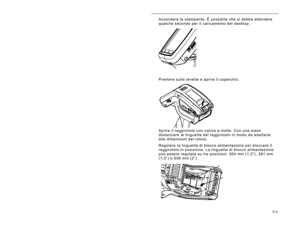 Caricamento dei supporti di stampa | Avery Dennison Pathfinder 6057 Quick Reference User Manual | Page 69 / 115