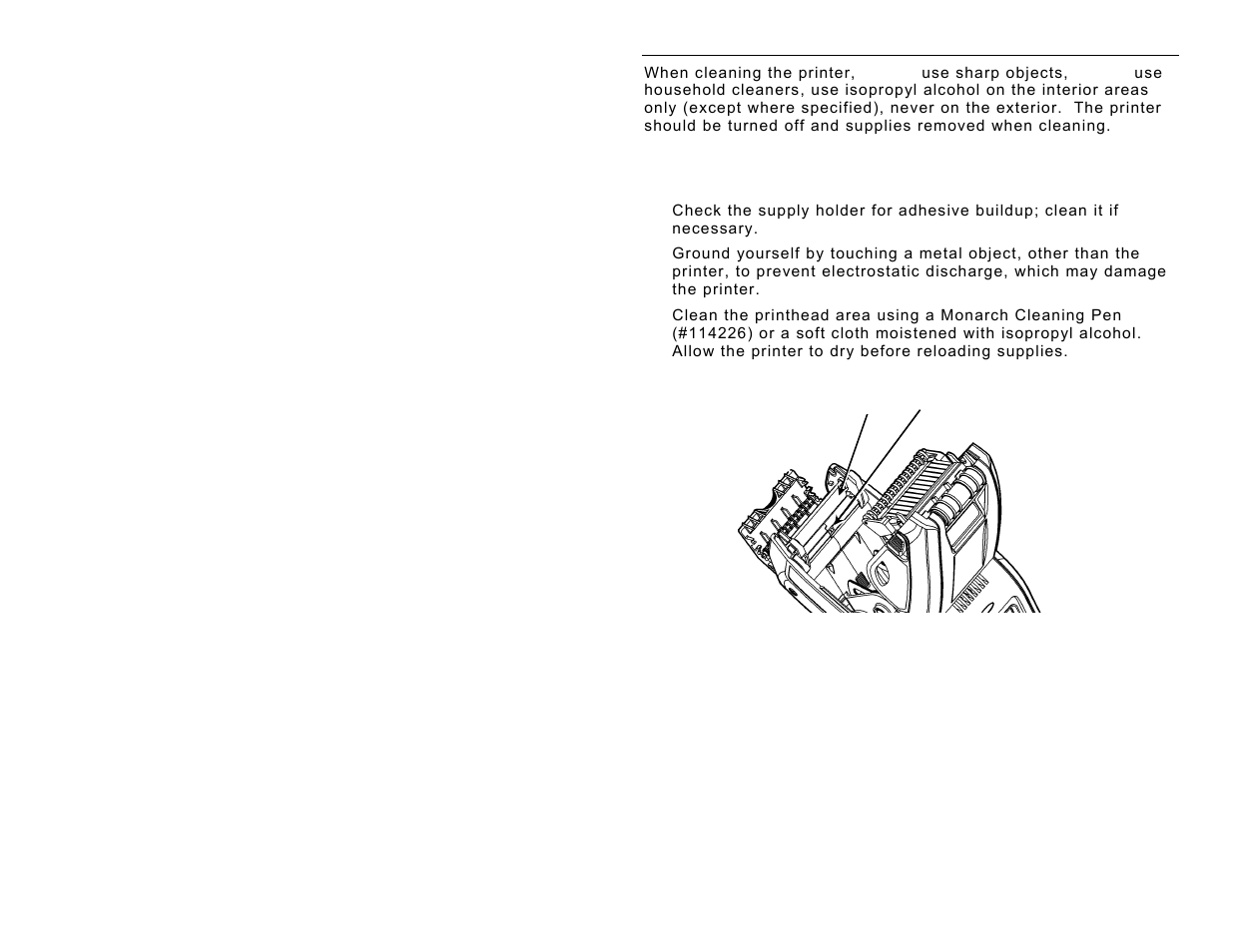 Cleaning the printer, Cleaning the scanner window and display | Avery Dennison Pathfinder 6057 Quick Reference User Manual | Page 7 / 115