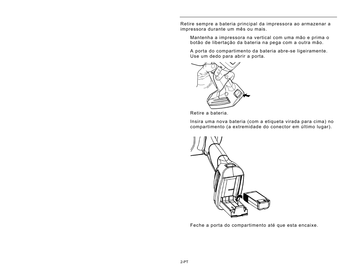 Substituir a bateria principal | Avery Dennison Pathfinder 6057 Quick Reference User Manual | Page 78 / 115