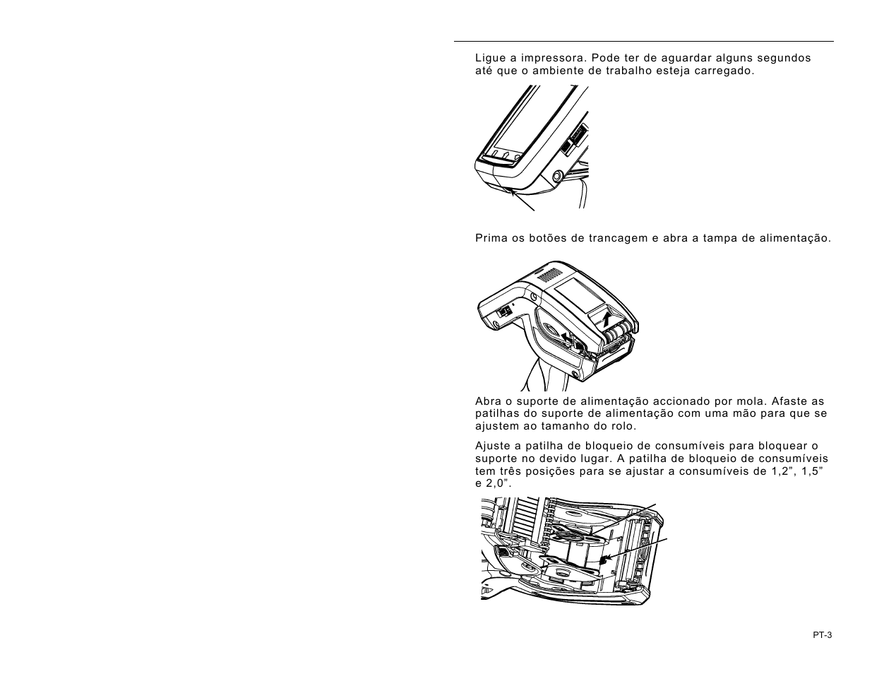 Carregar consumíveis | Avery Dennison Pathfinder 6057 Quick Reference User Manual | Page 79 / 115