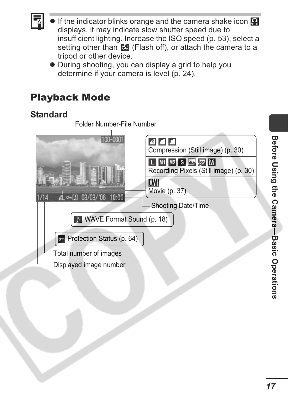Playback mode, Standard | Canon A430 User Manual | Page 19 / 115