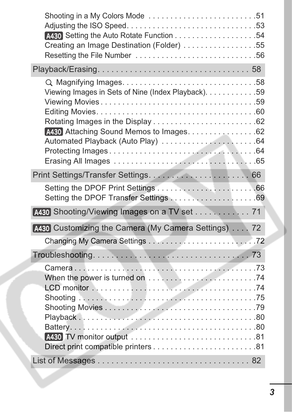 Canon A430 User Manual | Page 5 / 115