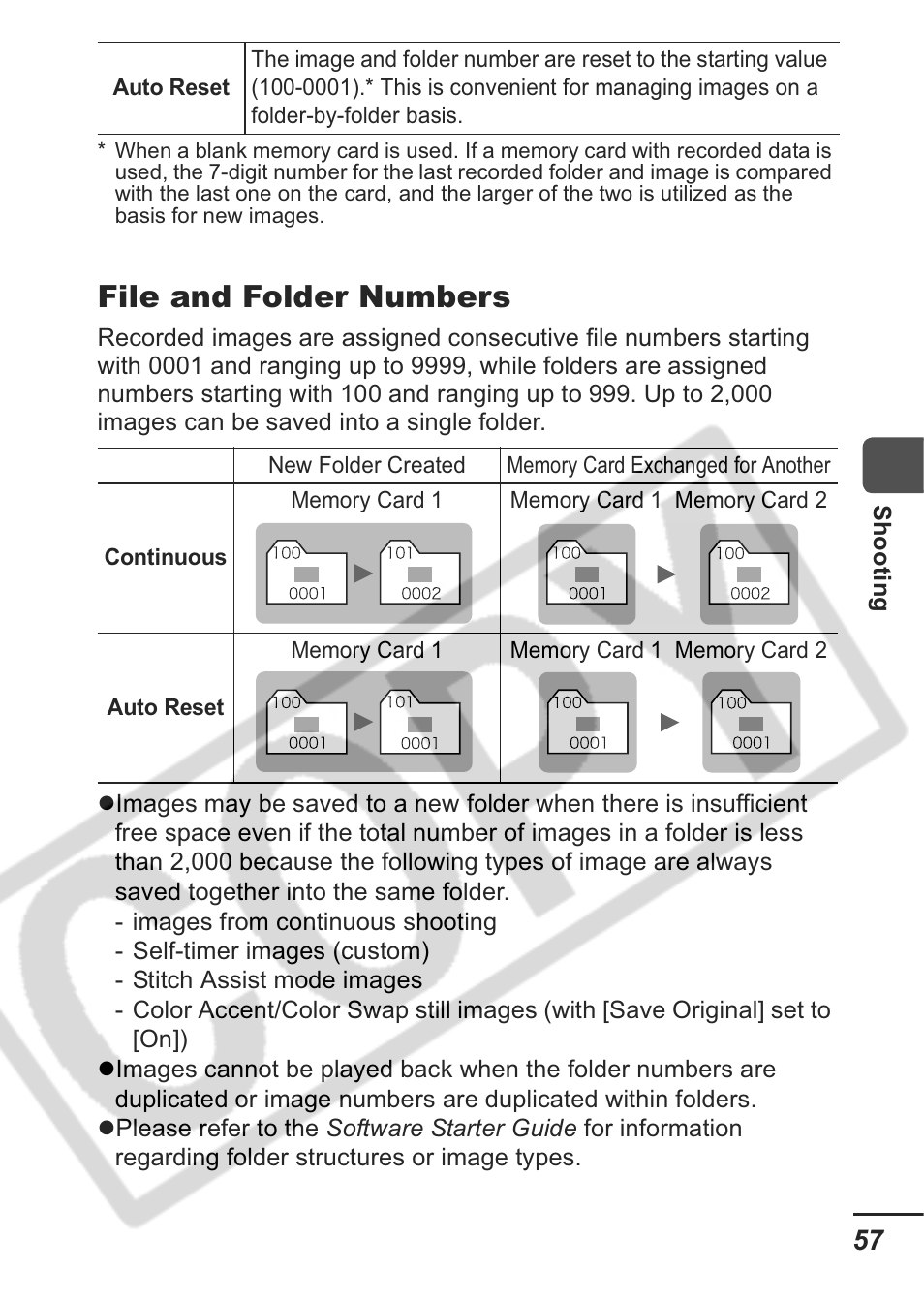 File and folder numbers | Canon A430 User Manual | Page 59 / 115