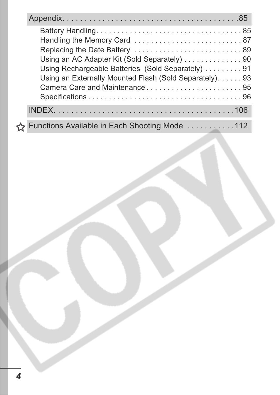 Canon A430 User Manual | Page 6 / 115