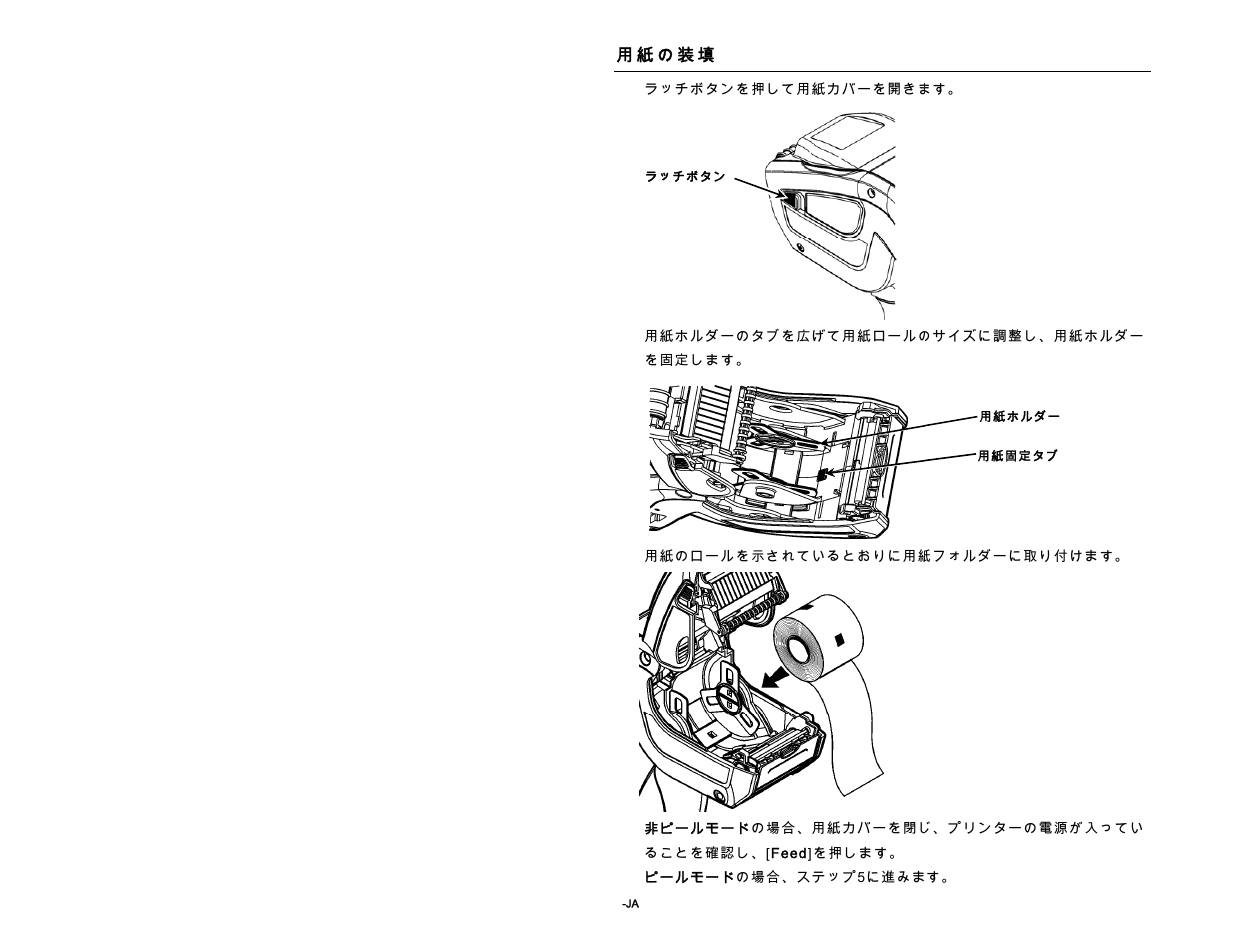 用紙の装填 | Avery Dennison Pathfinder 6140 Quick Reference User Manual | Page 14 / 30