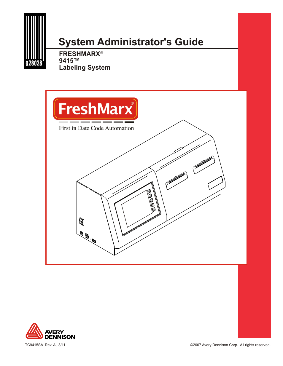 Avery Dennison FreshMarx 9415 System Administrator Guide User Manual | 48 pages