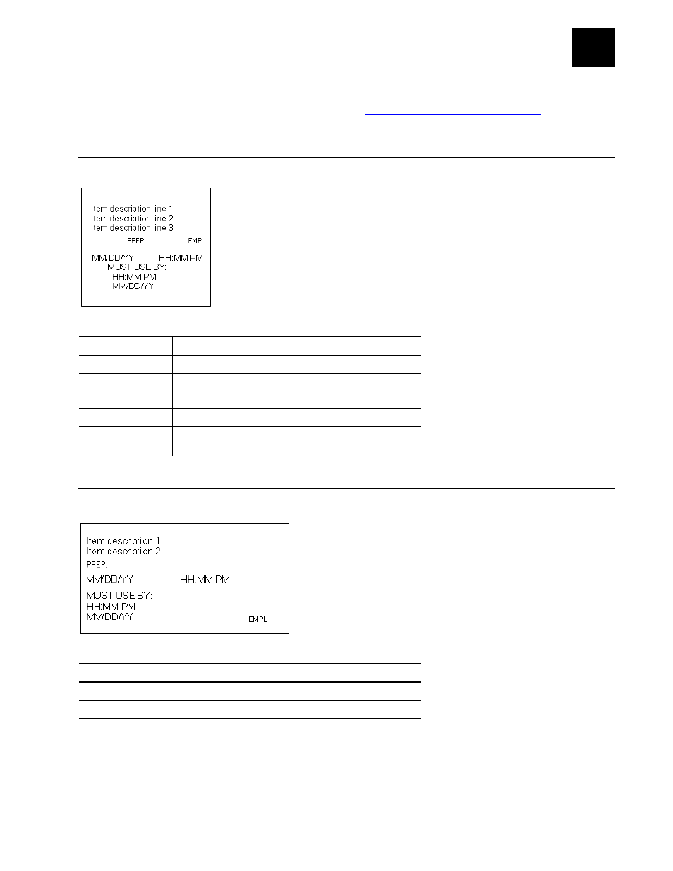 Label formats, Format 1, Format 2 | Avery Dennison FreshMarx 9415 System Administrator Guide User Manual | Page 39 / 48