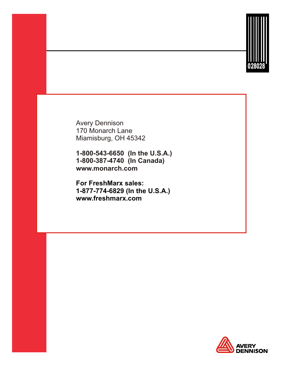 Avery Dennison FreshMarx 9415 System Administrator Guide User Manual | Page 48 / 48