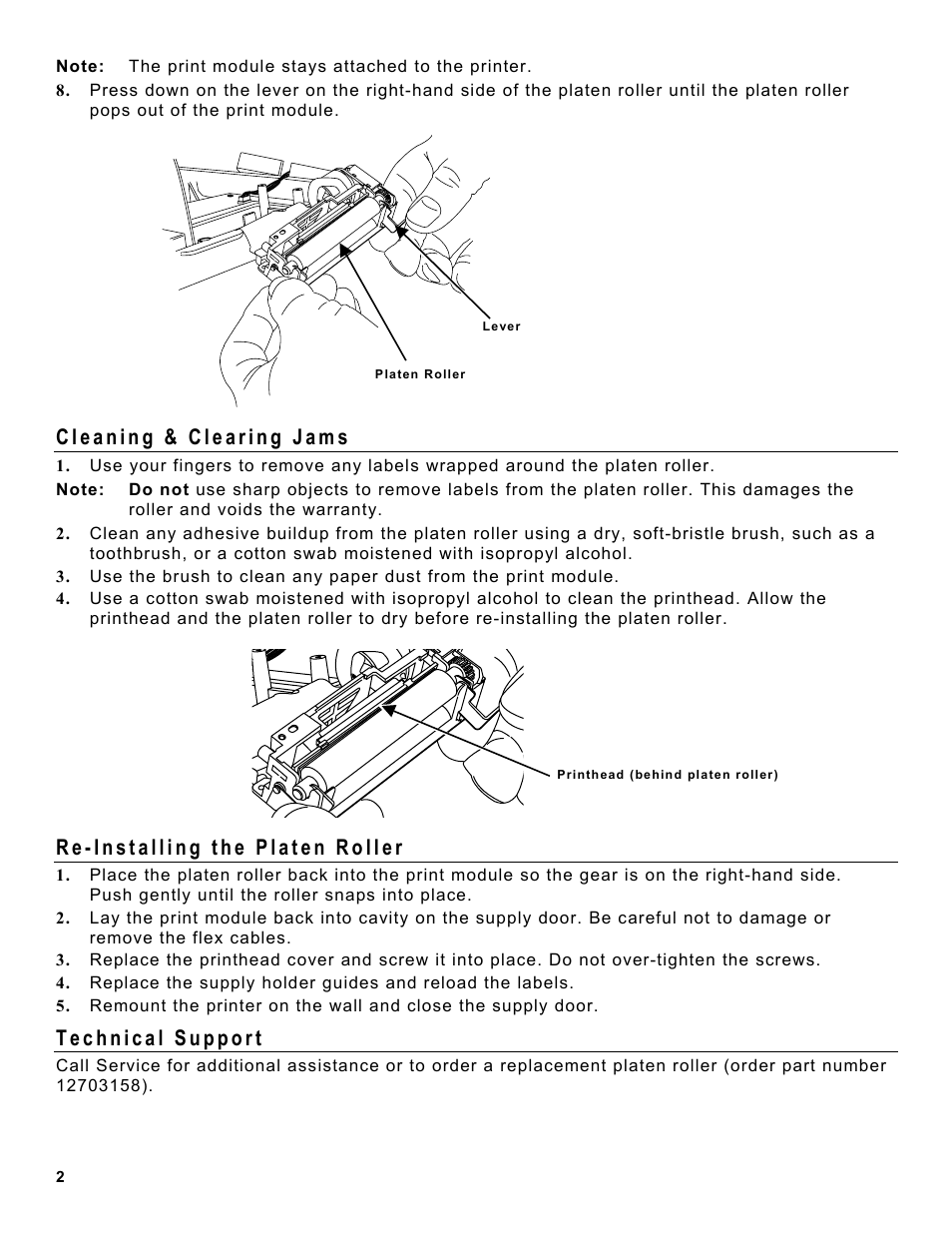 Avery Dennison FreshMarx 9415 Maintenance Instructions User Manual | Page 2 / 2