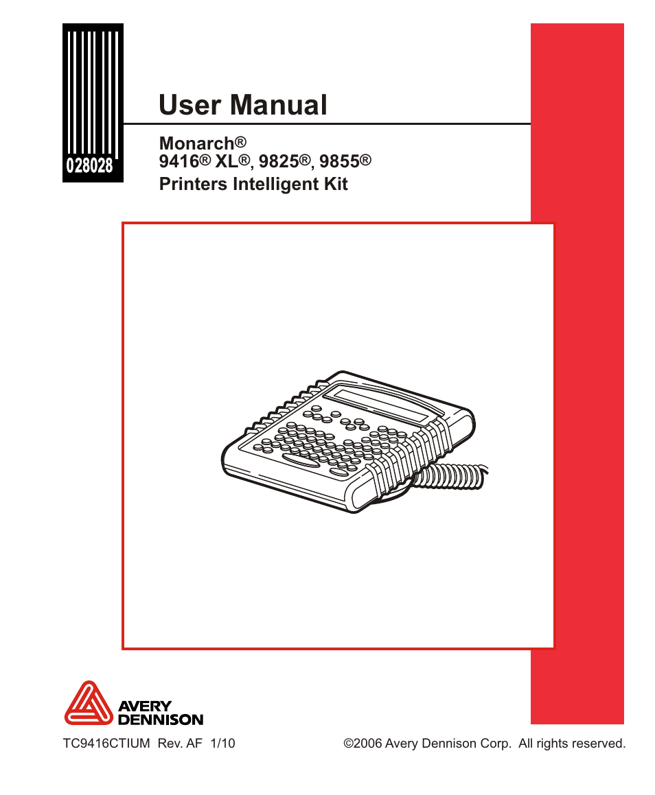 Avery Dennison Monarch 9416 XL Intelligent Kit User Manual | 34 pages