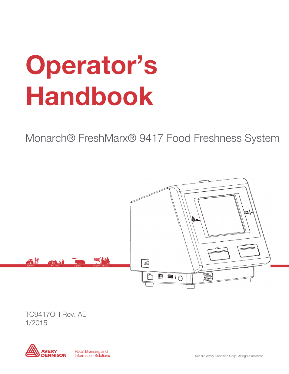 Avery Dennison FreshMarx 9417 Operator Handbook User Manual | 28 pages
