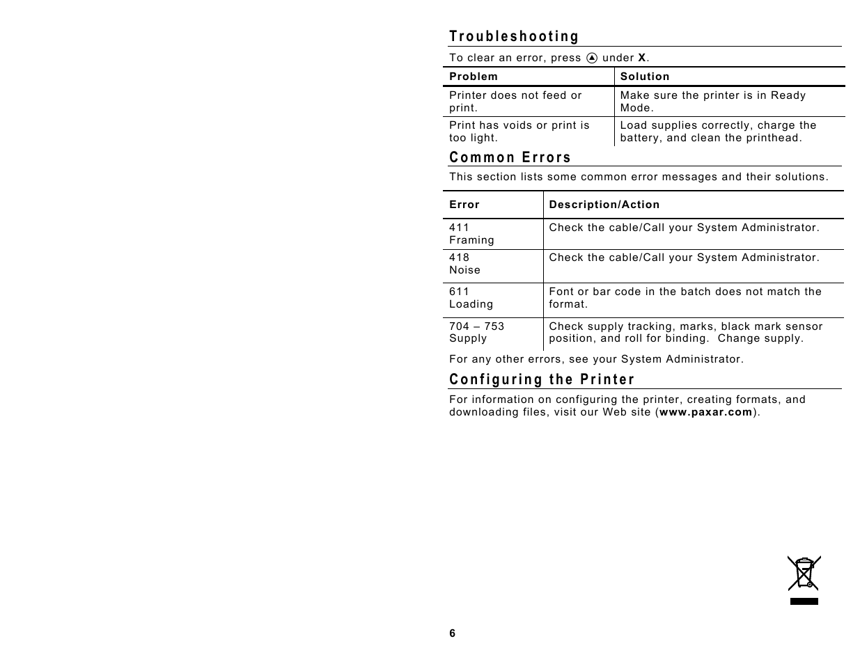 Avery Dennison Sierra Sport3 9433 Quick Reference User Manual | Page 6 / 6