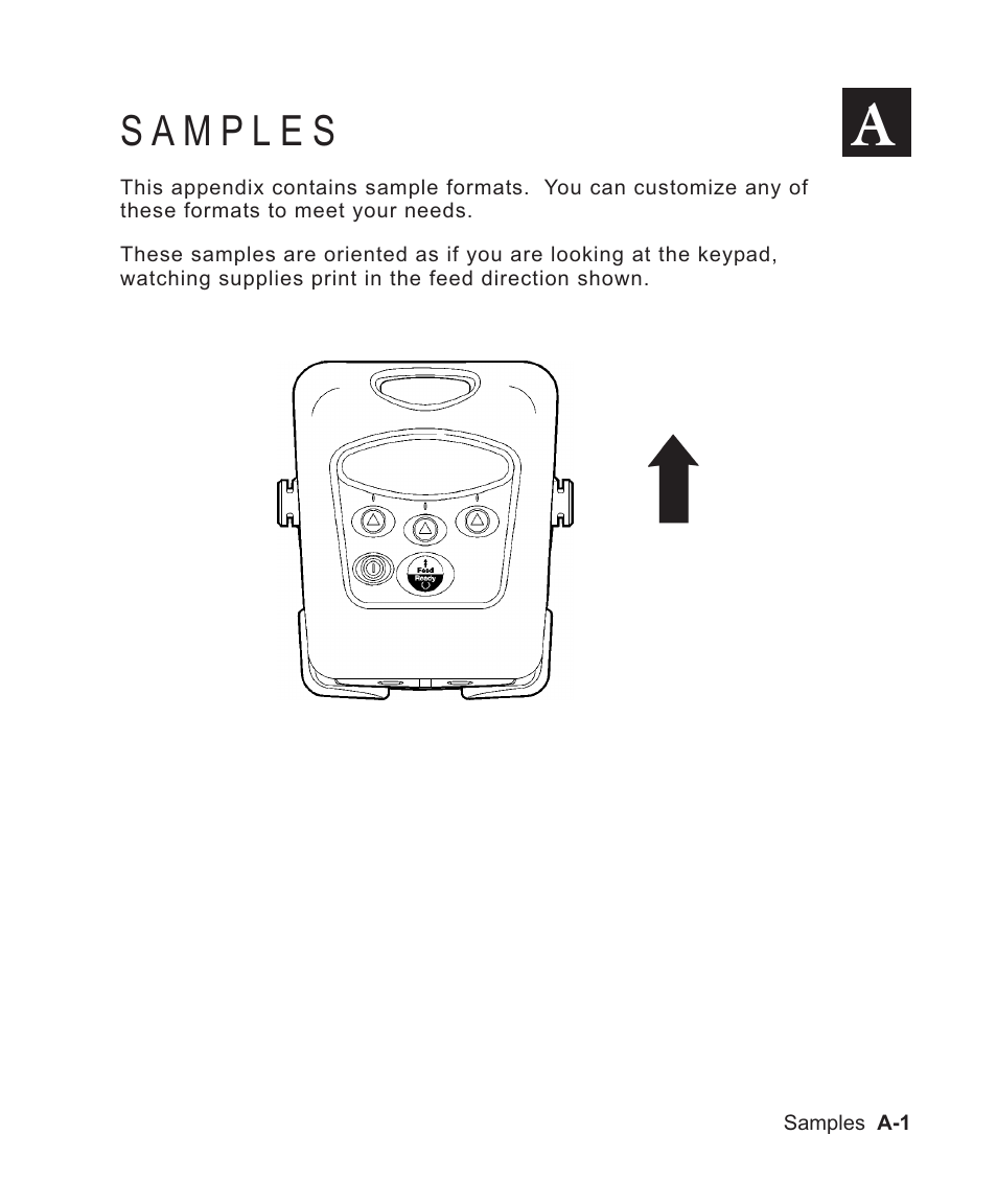 Samples a-1 | Avery Dennison Sierra Sport2 9460 Programmer Manual User Manual | Page 161 / 230