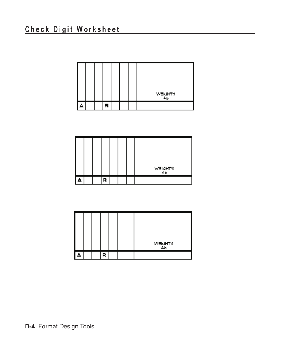 Check digit worksheet d-4 | Avery Dennison Sierra Sport2 9460 Programmer Manual User Manual | Page 208 / 230