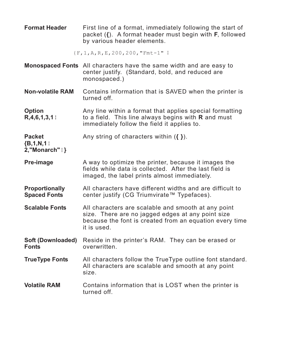 Definition of term g-2 | Avery Dennison Sierra Sport2 9460 Programmer Manual User Manual | Page 216 / 230
