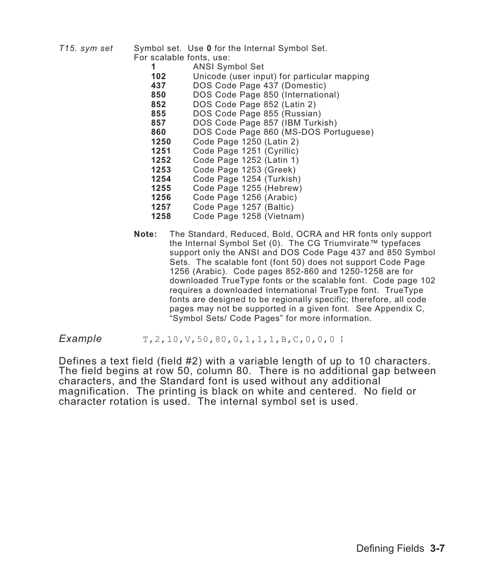 Options 3-7, Example | Avery Dennison Sierra Sport2 9460 Programmer Manual User Manual | Page 55 / 230