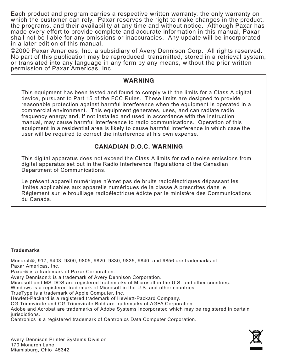 Avery Dennison Sierra Sport2 9460 RCL Commands Programmer Manual User Manual | Page 2 / 84
