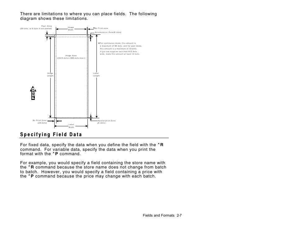 Fields and formats 2-7 | Avery Dennison Sierra Sport2 9460 RCL Commands Programmer Manual User Manual | Page 29 / 84