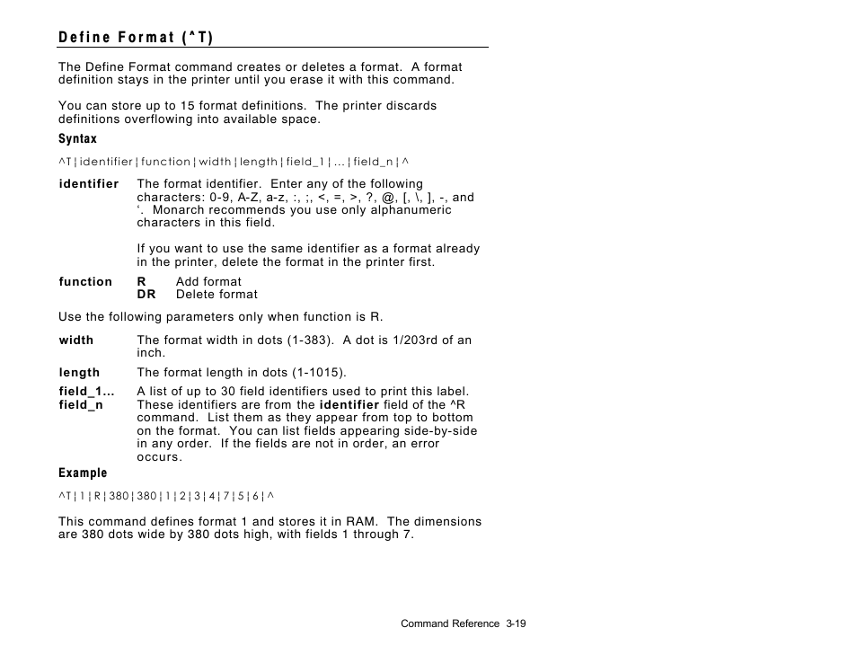 Avery Dennison Sierra Sport2 9460 RCL Commands Programmer Manual User Manual | Page 49 / 84