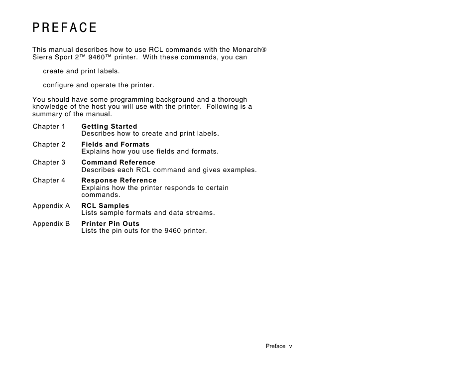Avery Dennison Sierra Sport2 9460 RCL Commands Programmer Manual User Manual | Page 7 / 84